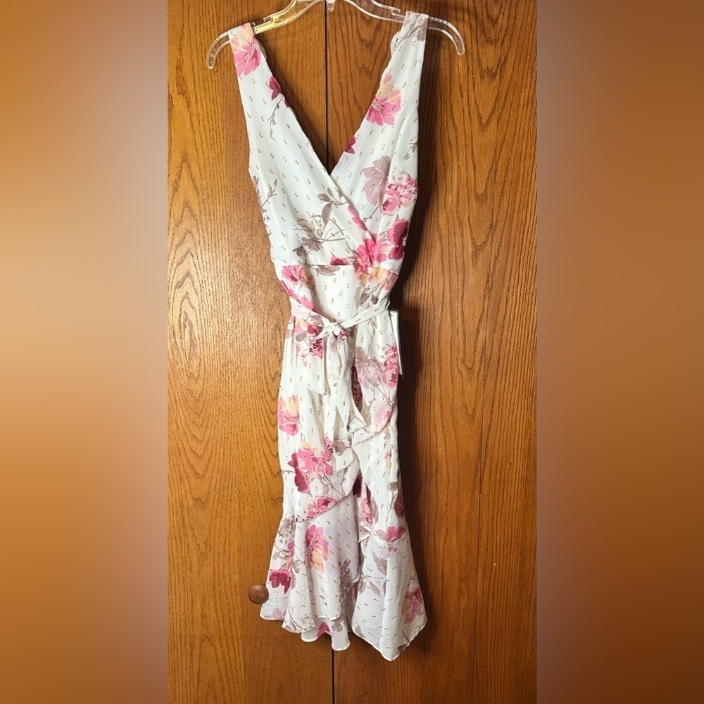 NWT City Studios Party Pink Floral High Low Junior Dress With Front Slit Size 11
